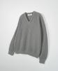 NODU V-Neck Waffle Essential Knit [Gray]