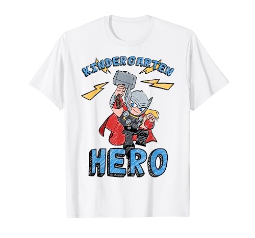 Marvel Thor Kindergarten Hero School Text T-Shirt