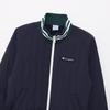 Champion Long Sleeve Crew Neck Stretch Warm Windproof Script Logo Zip Jacket Men's Water-Repellent (C3-AG603, Navy)
