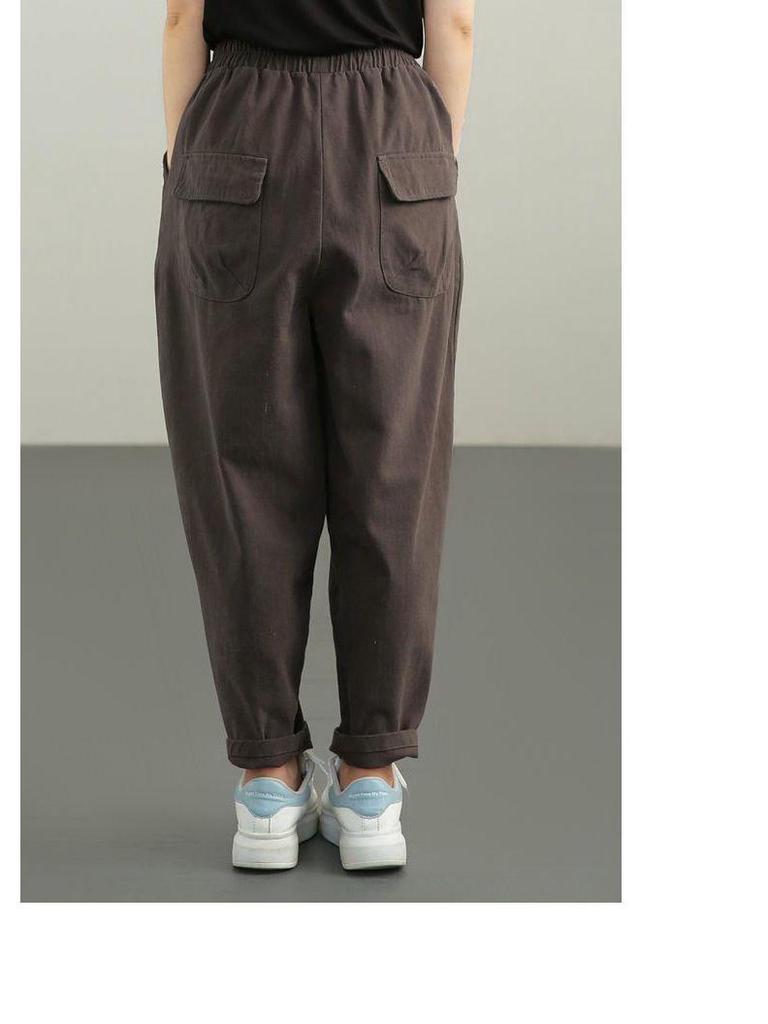 2026 Spring Women's Loose Harem Pants, Plus Size, Casual and Versatile, Original Artistic Design.