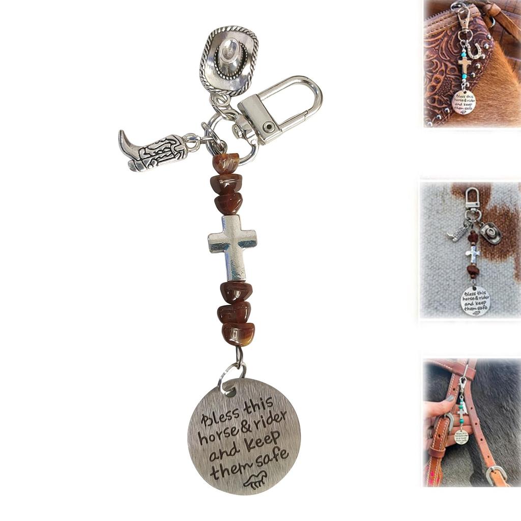 Horse Saddle And Bridle Charm Clip, Bless-This Horse And Rider Keep Safe Bridle Saddle Charm Gifts For Horse Rider