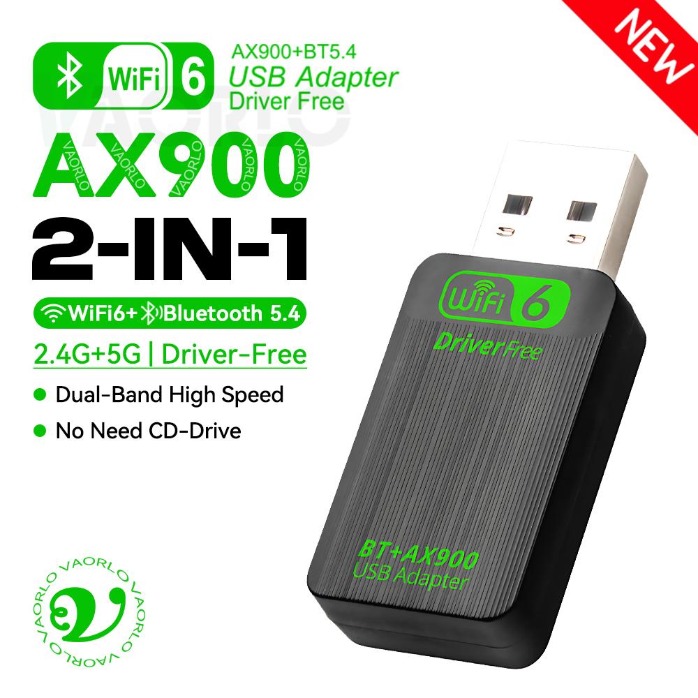 

AX900 WIFI6 USB-адаптер 2 В 1 Bluetooth 5.4 Двохдіапазонний 2.4G&5G 900 Мбіт/с WiFi 802.11AX Бездротова картка Приймач Донгл Для WIN 10/11 WIFI6 BT5.4