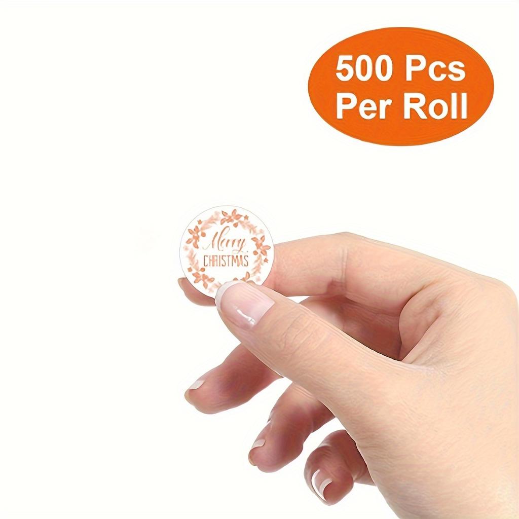 Rose Gold Merry Christmas Stickers Self-Adhesive Holiday Stickers Self-Adhesive for Christmas Decoration Wedding Party Card Labels 500 Pieces In a Ro