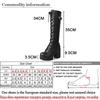 Hot Sale Spring Autumn Lacing Knee High Boots Women Fashion White Square Heel Woman Leather Shoes Winter PU Large Size 43