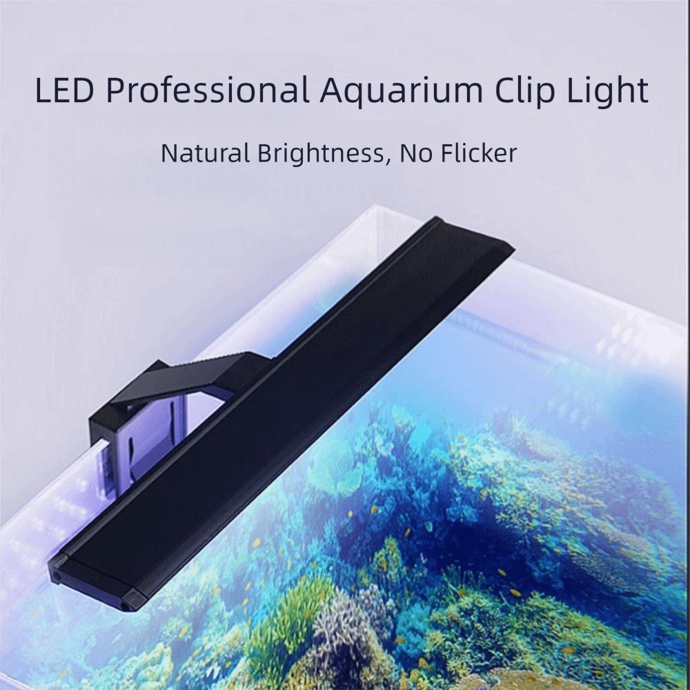 Praktische 7W Aquarium-Clip-Leuchte Ultradünne Spritzwassergeschützte LED-Aquariumleuchte Energiesparende Wasserpflanzenleuchte Zuhause