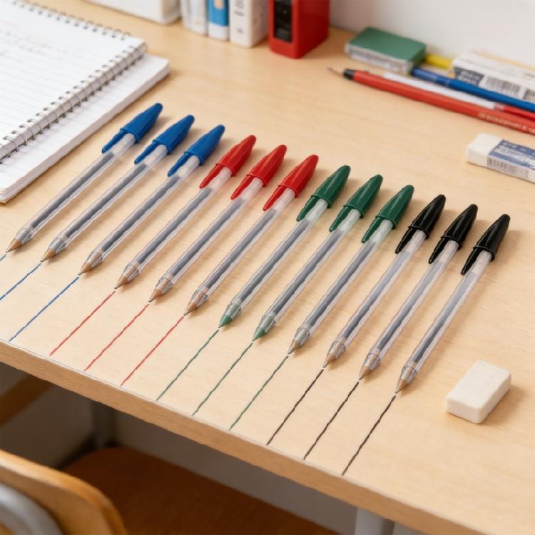 1.0mm Bold Point Ball Pen Ballpoint Pen Smooth Writing Multicolor Plastic Oil Pen for Office School Student Writing Gift