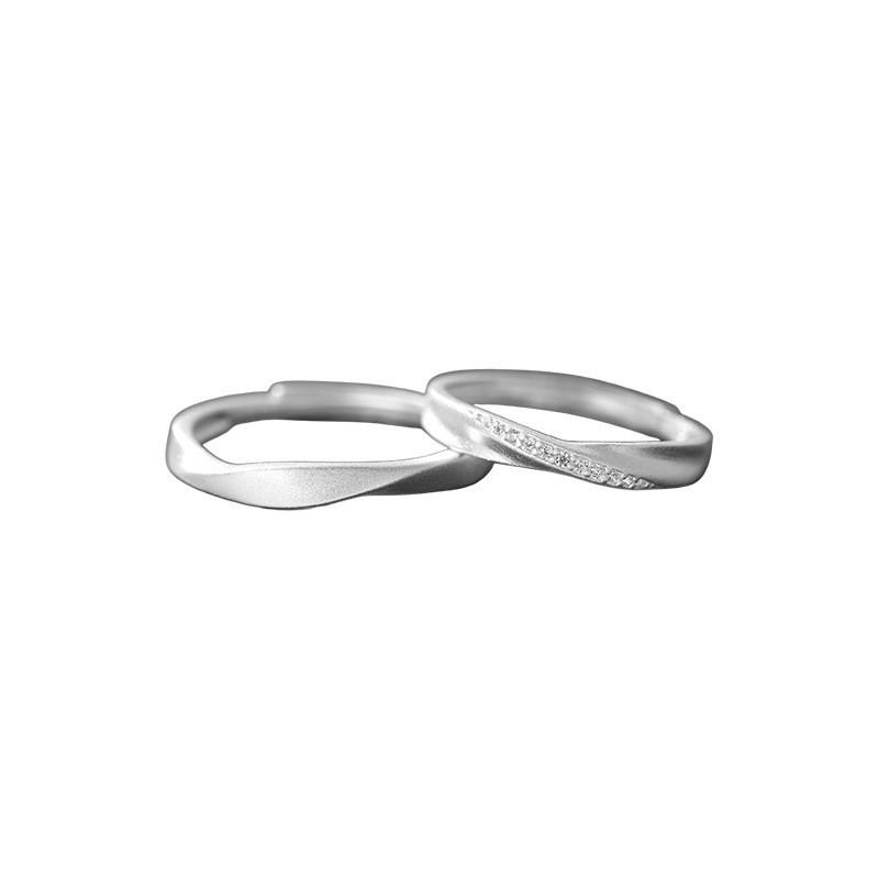 Minimalist Mbius Couple Rings Set Women Men Elegant Matching Fashion Jewelry Gift