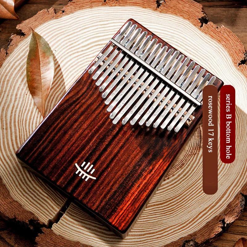 Hluru Kalimba 17Key Professional 21 Key Thumb Piano Rosewood Acacia Walnut Finger Piano Mbira For Beginner