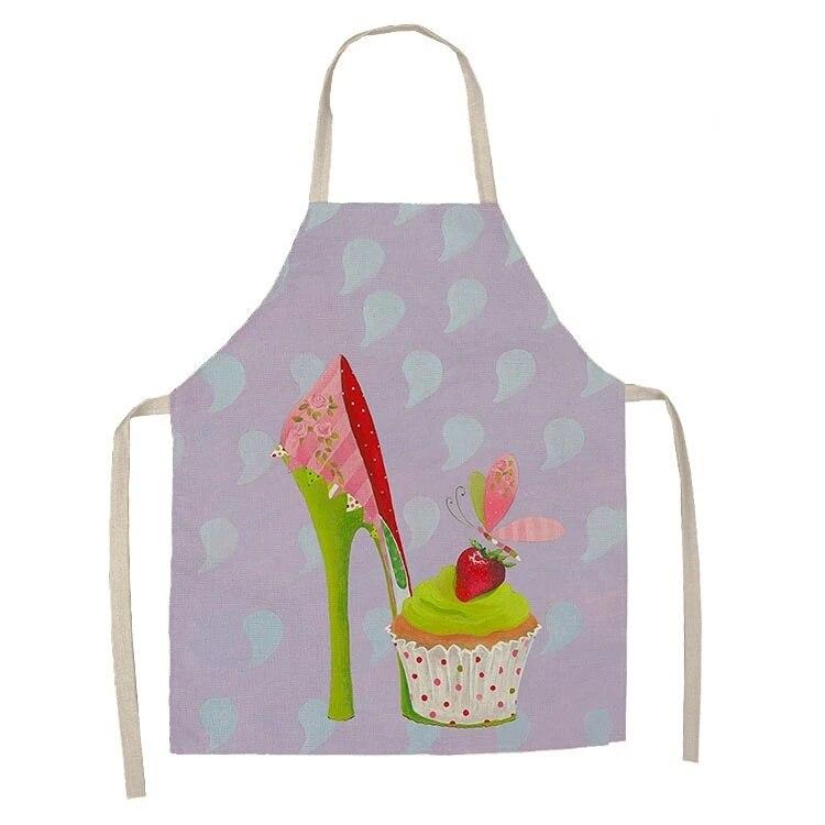 

1 шт торт пончик візерунок друкований лляний фартух кухня кулінарія випічка фартух прибирання будинку засіб проти плям 68x55cm