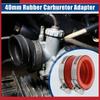 Universal 40mm ID Rubber Red Motorcycle Carburetor Adapter with Clamps Pack of 2