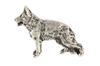 Alman Kurdu Köpeği, Alsas Kurt Köpeği II - Gümüş kaplama köpek broşu, zarif iğne, Art-Dog markasından ceket yaka süsü
