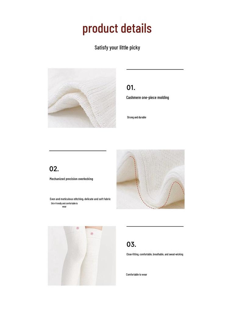 Warm Cashmere Temperature-Sensing Knee Pads for Cold Leg Relief, Thickened Design, Ideal for Hiking & Cycling In Autumn/Winter