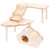4 Pcs Hamster Platform Ladder Hideout Wood Playhouse Hamster Game Climbing Toy for Small Pet Hamster Rat Gerbil Chinchilla Mouse