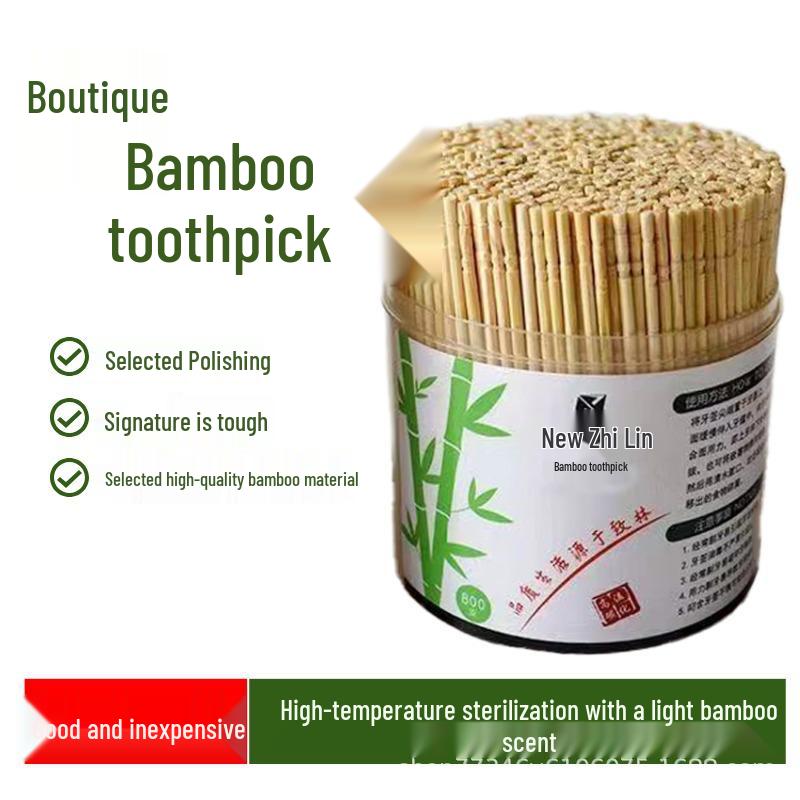 High-Quality Natural Bamboo Toothpicks - 800 Single-Ended Pieces for Household Use