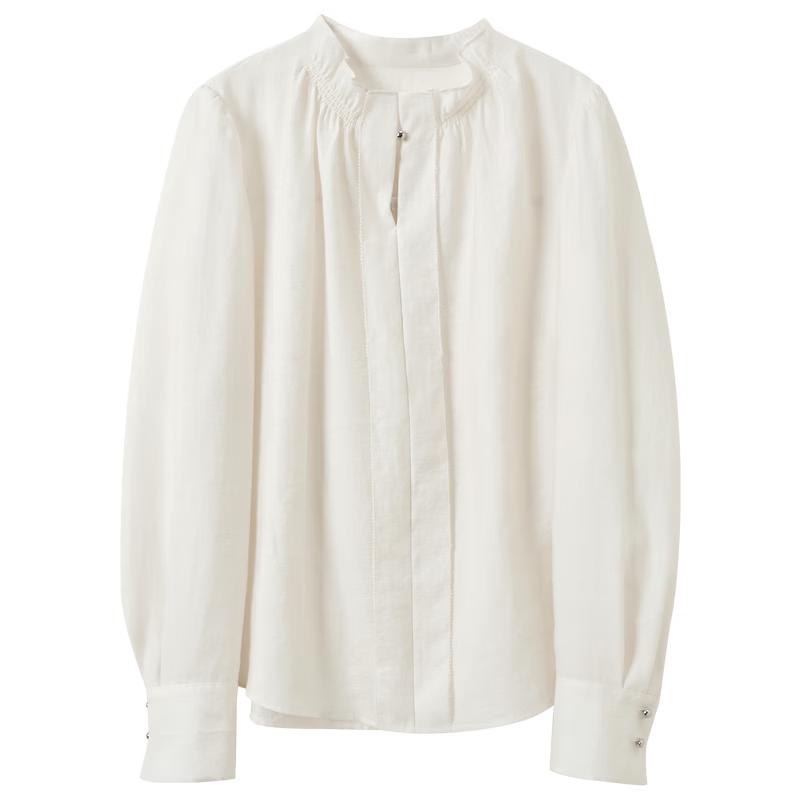 

Sancai Lyocell Stand-Collar Long-Sleeve Blouse S