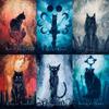 The Haunted Cat Tarot Deck - 78 Card Tarot Deck Featuring Original Surreal & Fantasy Feline Art By J Edward Neill 10.3*6cm