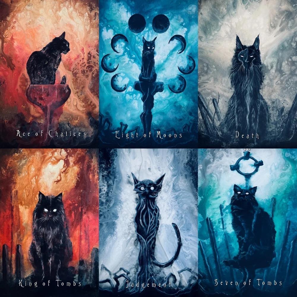 The Haunted Cat Tarot Deck - 78 Card Tarot Deck Featuring Original Surreal & Fantasy Feline Art By J Edward Neill 10.3*6cm