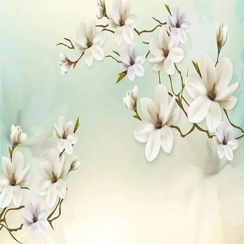 Benutzerdefinierte Wandbild Tapete Moderne Einfache 3D Blume Wandmalerei Wohnzimmer TV Sofa Schlafzimmer Wohnkultur Hintergrund Papel De Parede 3 D