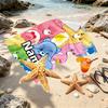 Custom Name Personalized Care Bears Print Beach Towel, for Trip Camping Beach Party Home Decor, Birthday Gift for Family & Friends