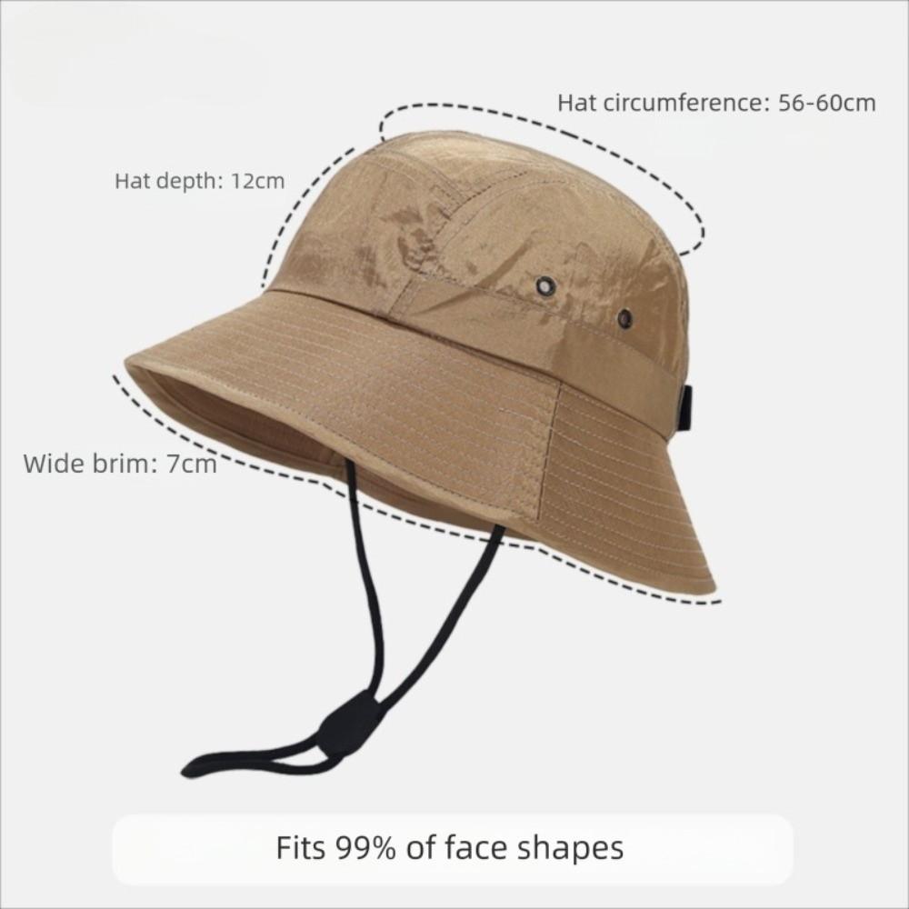 Trendy Retro Bucket Hats UPF50+ Packable Fisherman Hat Windproof Breathable Bowl Hat Unisex Outdoor Caps