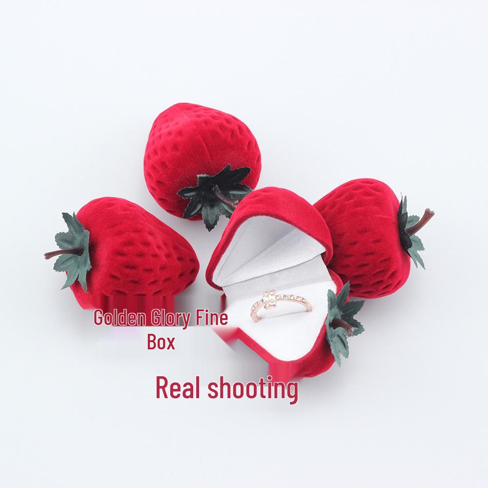 

Популярная бархатная шкатулка для серег с клубничным принтом - Флок с мультяшным дизайном фруктов