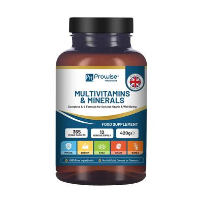 AZ Multivitaminen & Mineralen l 365 Veganistische multivitaminetabletten