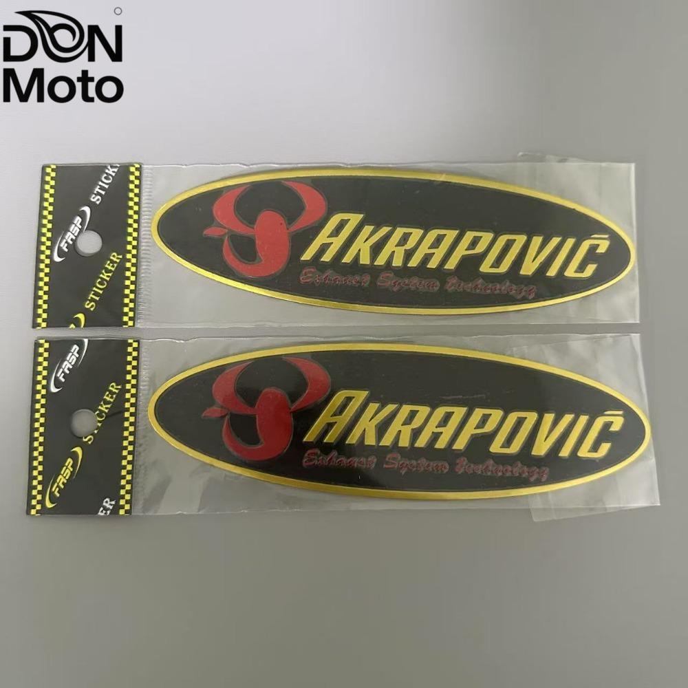 DON 2Pcs Motorcycle Sticker Decal Logo stickers for Akrapovic Exhaust Aluminum alloy waterproof fixation