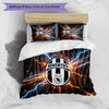 Juventus FC Pattern Printed 3PCS Bedding Set Soft Skin-Friendly Washable Duvet Cover & Pillowcases Set All Season Bedroom
