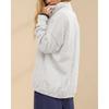 Womens Loose Half Button Collar Long Sleeve Casual Sweatshirt