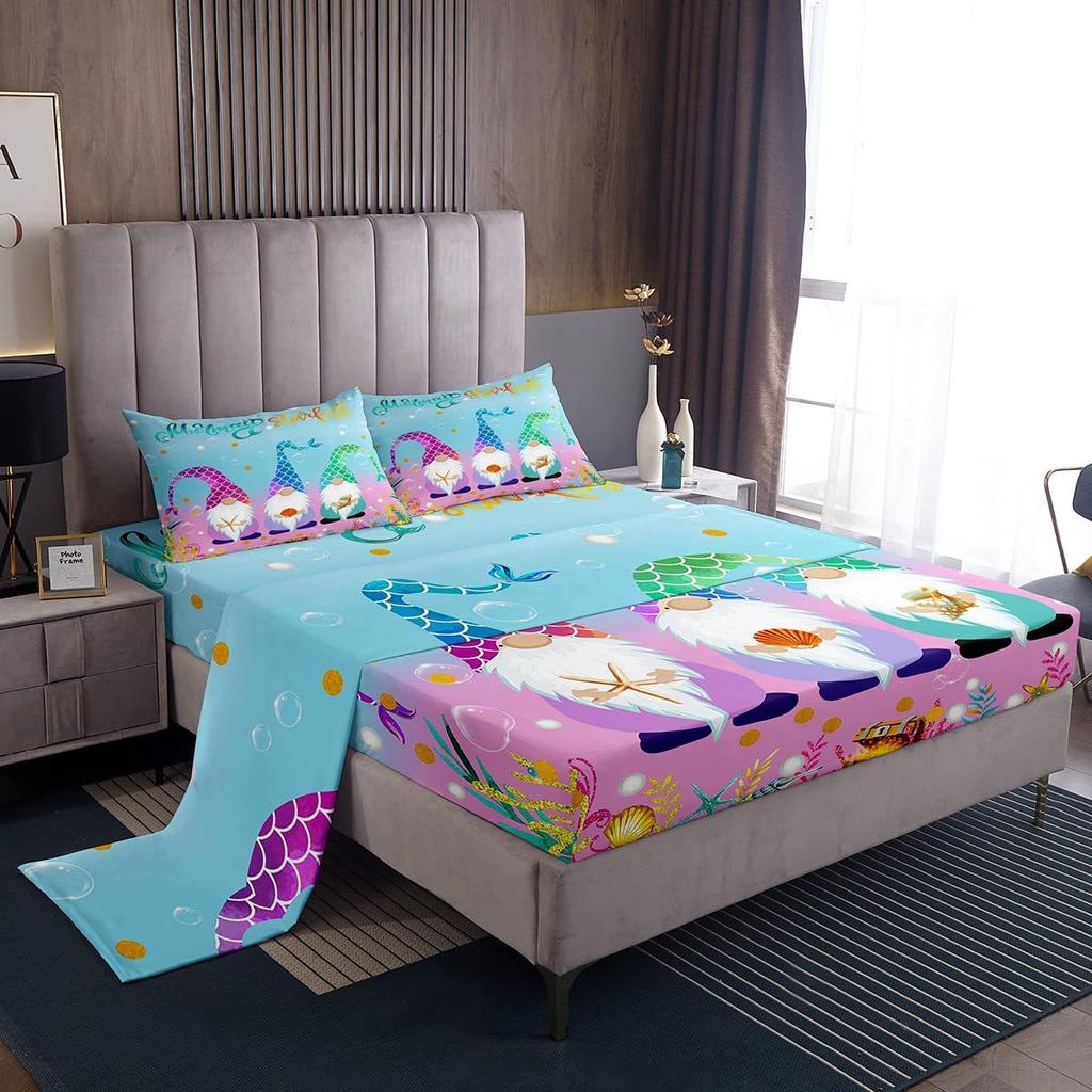Christmas atmosphere theme pattern mattress four-piece bedding set bedroom dormitory bedding decoration
