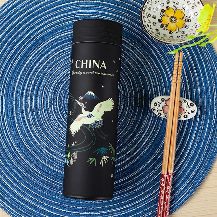 500ml Chinese Style Retro Thermos Stainless Steel Tea Cup Coffee Water Bottle Gift Box Leak-Proof Classic Best Gift Home Office