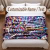 Music General Theme Soft Blanket Personalized Custom Name Text Print Warm Blanket Home Sofa Bedroom Decor