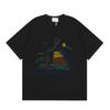 Grenzüberschreitend auf Lager exklusiv Casablanca Doppelgaze reine Baumwolle Unisex T-Shirt Hip-Hop lässig Kurzarm locker Rundhals