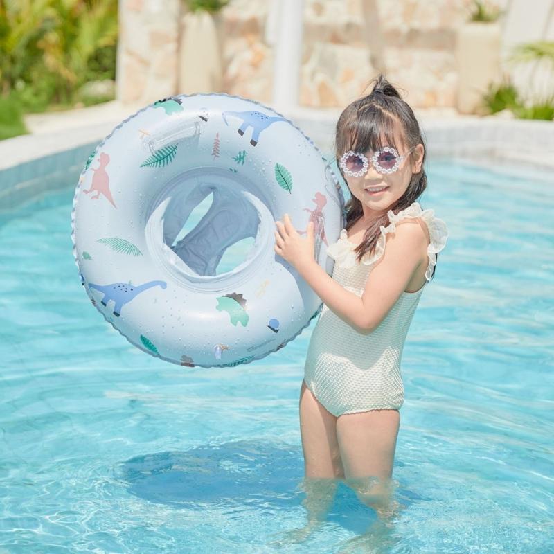 Swim Rings with Float Seat for 1-5 Years, Baby Swimming Rings with Safe Handle