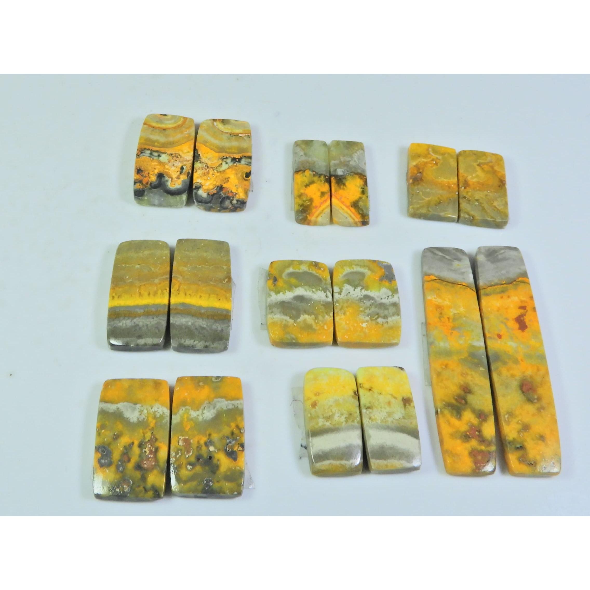 

146Cts. Natural Bumble Bee Jasper Pair Octagon Cabochon Gemstone 8 Pair Lot C-108