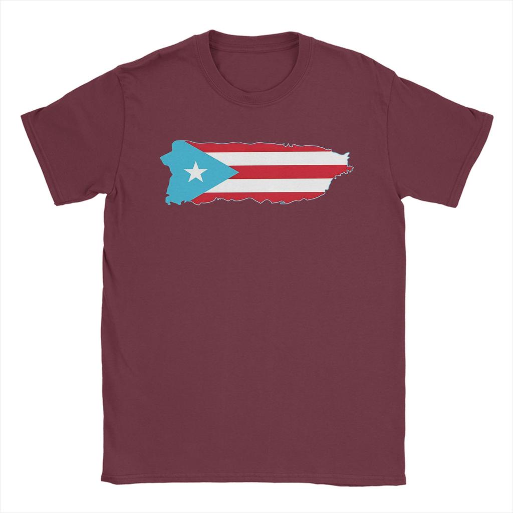 Unisexs TShirts Puerto Rico Map Funny Cotton Tees Short Sleeve  T Shirts Crew Neck Tops Adult