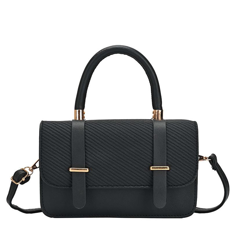 Fashion Commuting Small Square Bag for Women Korean Style Patchwork Buckle Crossbody Bags Textured Versatile One Shoulder Pack