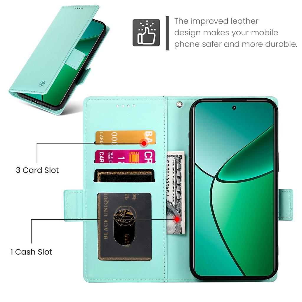 Dla Realme 14 5G Etui z podstawką Skórzany portfel Pokrowiec na telefon