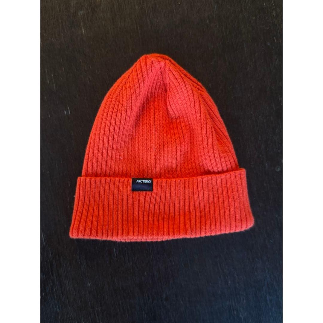 Used ARC TERYX Knit Hat Beanie Red Orange