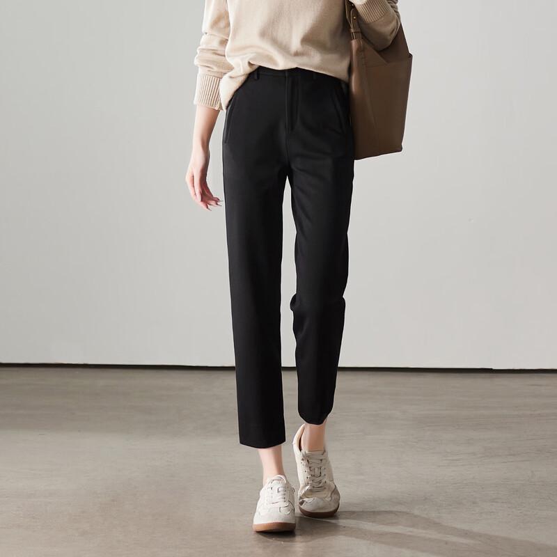 SOFSIL Women s High-Waist Black Ankle-Split Cropped Skinny Pants 26