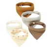 5Pcs Feeding Drool Bibs Cotton Accessories Newborn Solid Color Button Soft Towel Baby Bibs