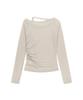 OJOS Asym Shoulder Scarf Long Sleeve / Oatmeal