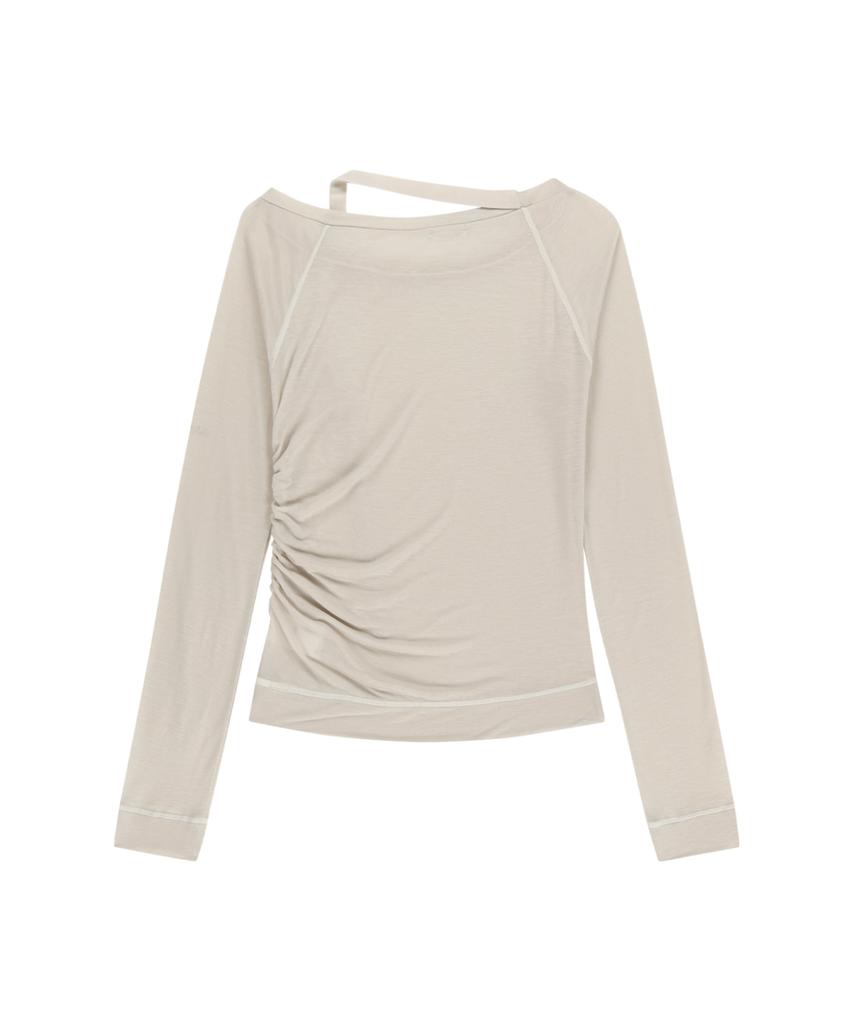 OJOS Asym Shoulder Scarf Long Sleeve / Oatmeal