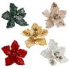 Simulation Artificial Poinsettia Flower 22cm Christmas Tree Decorations  Party Gifts