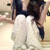 2025 Women's High-Waist Ice Silk Polka Dot Wide-Leg Pants by Yamamoto