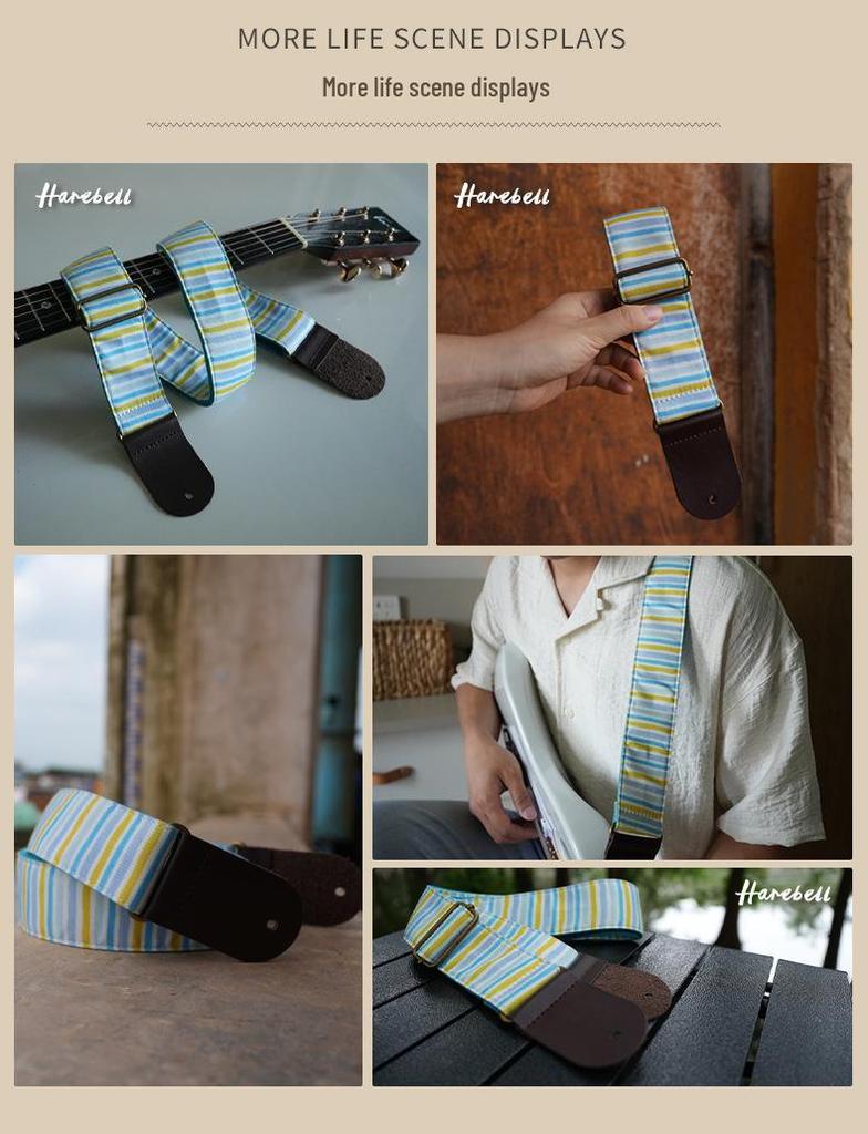 Nautical Blue Wave Ukulele Strap, Model PO-056