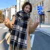 2025 Korean imitation cashmere scarf women's autumn and winter high-end warm shawl cute versatile plaid scarf