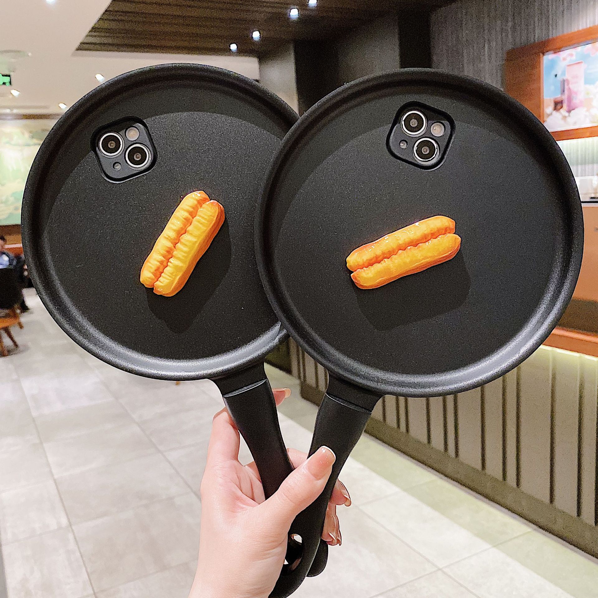 

Подходит для iPhone 16 ProMax смешной креативный чехол для телефона в виде сковороды Apple X/15/XR S23 S22P Samsung S24plus/S25plus