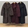 Women's Notched Lapel Long Sleeve Faux Fur Coat Regular Fit Elegant Style Fur Outerwear