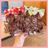 2Pcs Curly Baby Wig Hairpin Princess Bowknot Hairclip Fasion Children's Bow Wig  Girls